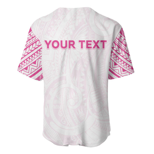 Personalised New Zealand Aotearoa Baseball Jersey Nurse Tribal Pink Version