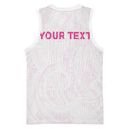 Personalised New Zealand Aotearoa Basketball Jersey Nurse Tribal Pink Version