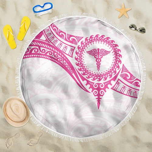 New Zealand Aotearoa Beach Blanket Nurse Tribal Pink Version