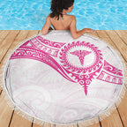 New Zealand Aotearoa Beach Blanket Nurse Tribal Pink Version