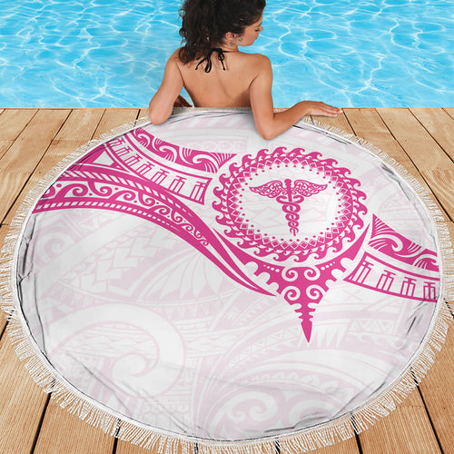 New Zealand Aotearoa Beach Blanket Nurse Tribal Pink Version