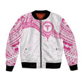 Personalised New Zealand Aotearoa Bomber Jacket Nurse Tribal Pink Version