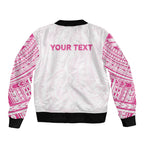Personalised New Zealand Aotearoa Bomber Jacket Nurse Tribal Pink Version