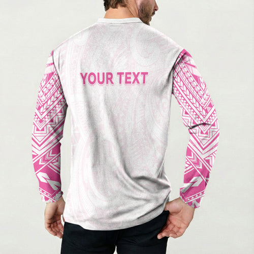 Personalised New Zealand Aotearoa Button Sweatshirt Nurse Tribal Pink Version