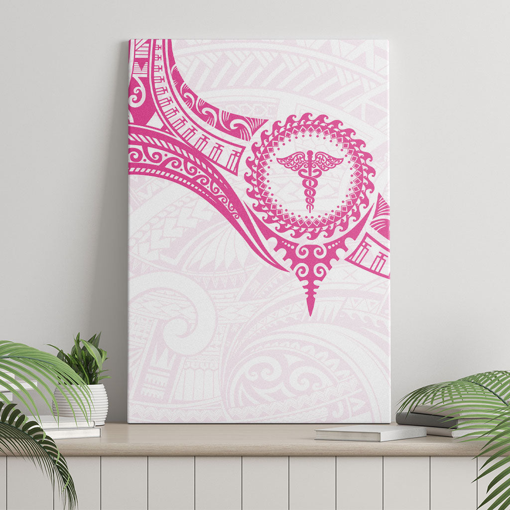New Zealand Aotearoa Canvas Wall Art Nurse Tribal Pink Version