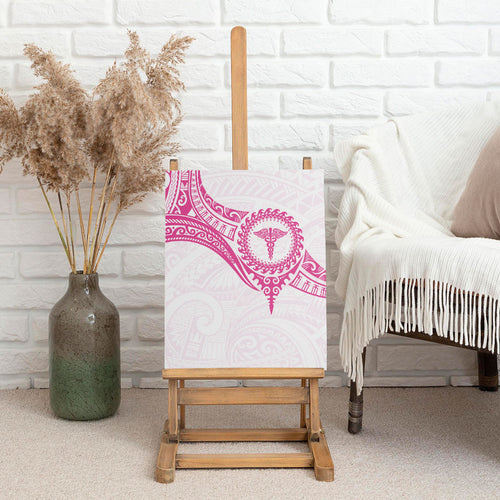 New Zealand Aotearoa Canvas Wall Art Nurse Tribal Pink Version