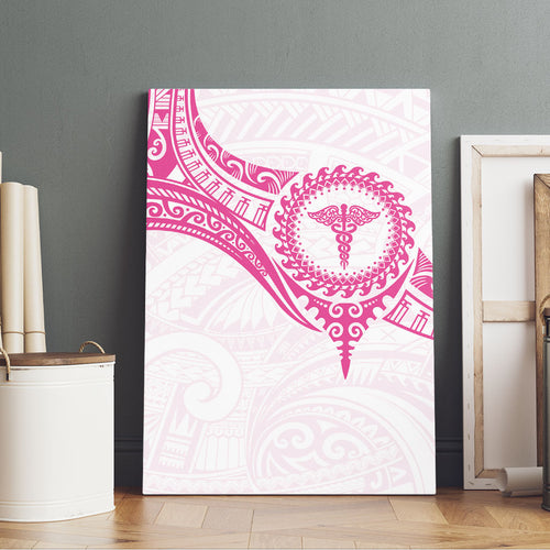 New Zealand Aotearoa Canvas Wall Art Nurse Tribal Pink Version