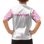 Personalised New Zealand Aotearoa Family Matching Off Shoulder Maxi Dress and Hawaiian Shirt Nurse Tribal Pink Version