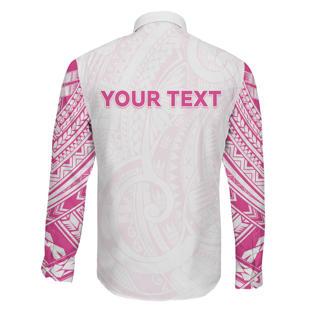 Personalised New Zealand Aotearoa Family Matching Off Shoulder Maxi Dress and Hawaiian Shirt Nurse Tribal Pink Version