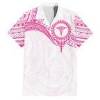 Personalised New Zealand Aotearoa Family Matching Off Shoulder Short Dress and Hawaiian Shirt Nurse Tribal Pink Version