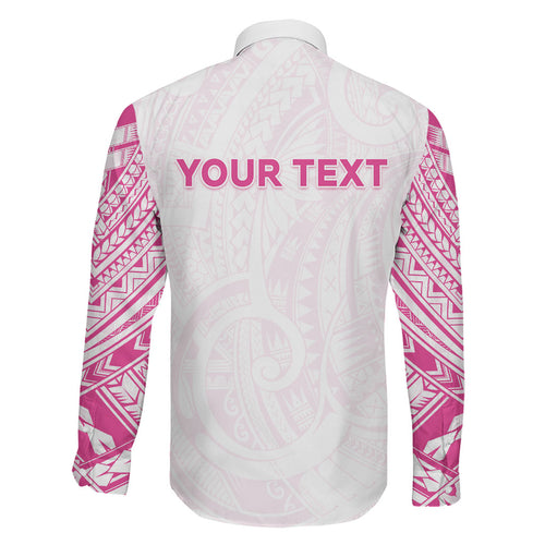 Personalised New Zealand Aotearoa Family Matching Off Shoulder Short Dress and Hawaiian Shirt Nurse Tribal Pink Version
