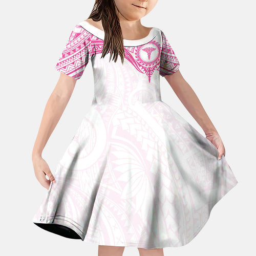 Personalised New Zealand Aotearoa Family Matching Short Sleeve Bodycon Dress and Hawaiian Shirt Nurse Tribal Pink Version