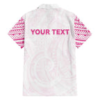 Personalised New Zealand Aotearoa Family Matching Short Sleeve Bodycon Dress and Hawaiian Shirt Nurse Tribal Pink Version