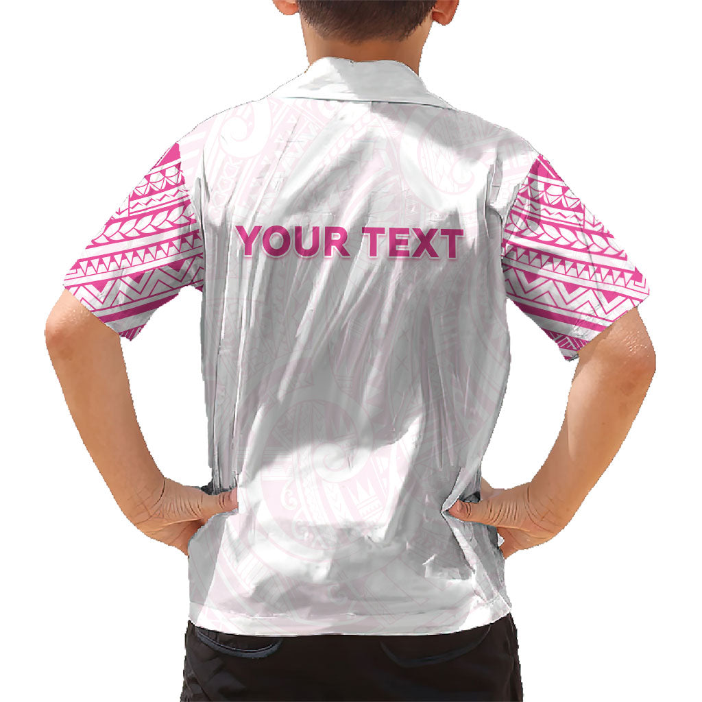 Personalised New Zealand Aotearoa Family Matching Summer Maxi Dress and Hawaiian Shirt Nurse Tribal Pink Version