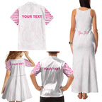 Personalised New Zealand Aotearoa Family Matching Tank Maxi Dress and Hawaiian Shirt Nurse Tribal Pink Version