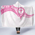 New Zealand Aotearoa Hooded Blanket Nurse Tribal Pink Version