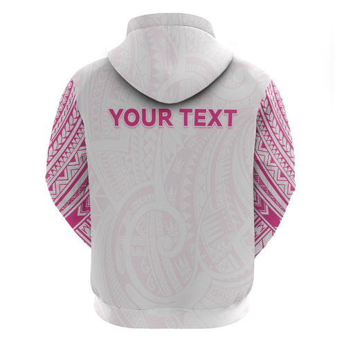 Personalised New Zealand Aotearoa Hoodie Nurse Tribal Pink Version