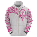 Personalised New Zealand Aotearoa Hoodie Nurse Tribal Pink Version