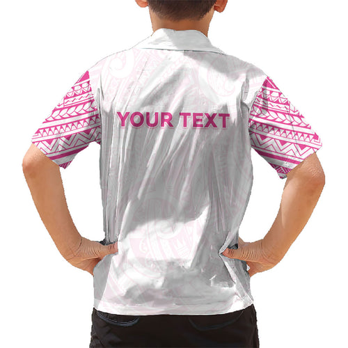 Personalised New Zealand Aotearoa Kid Hawaiian Shirt Nurse Tribal Pink Version