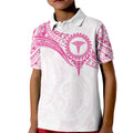 Personalised New Zealand Aotearoa Kid Polo Shirt Nurse Tribal Pink Version