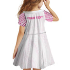 Personalised New Zealand Aotearoa Kid Short Sleeve Dress Nurse Tribal Pink Version