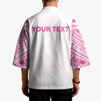 Personalised New Zealand Aotearoa Kimono Nurse Tribal Pink Version