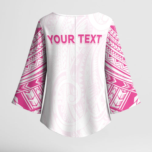 Personalised New Zealand Aotearoa Kimono Sleeve Blouse Nurse Tribal Pink Version