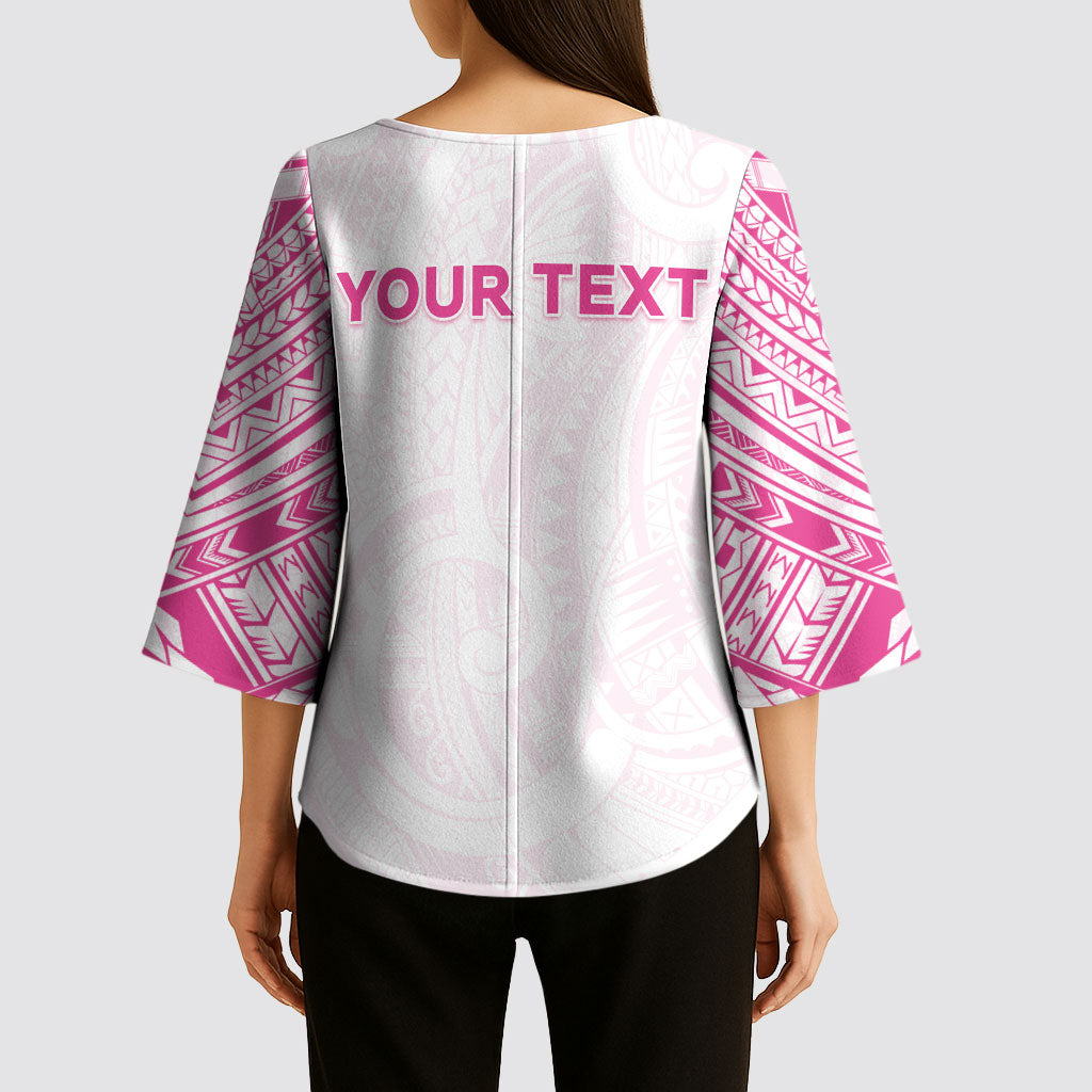 Personalised New Zealand Aotearoa Kimono Sleeve Blouse Nurse Tribal Pink Version