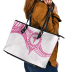 New Zealand Aotearoa Leather Tote Bag Nurse Tribal Pink Version