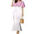Personalised New Zealand Aotearoa Mermaid Dress Nurse Tribal Pink Version