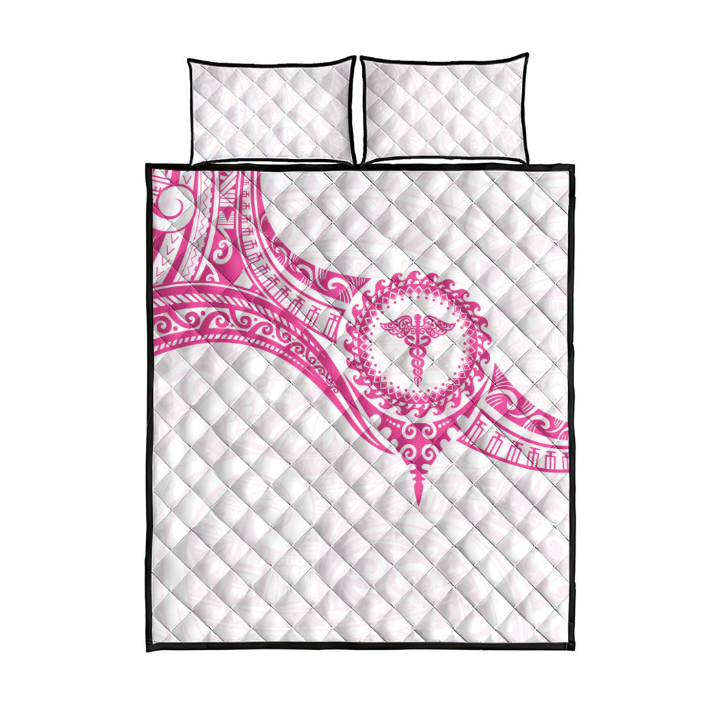 New Zealand Aotearoa Quilt Bed Set Nurse Tribal Pink Version