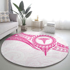 New Zealand Aotearoa Round Carpet Nurse Tribal Pink Version
