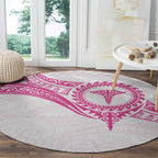 New Zealand Aotearoa Round Carpet Nurse Tribal Pink Version