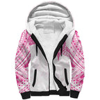 Personalised New Zealand Aotearoa Sherpa Hoodie Nurse Tribal Pink Version