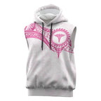 Personalised New Zealand Aotearoa Sleeveless Hoodie Nurse Tribal Pink Version