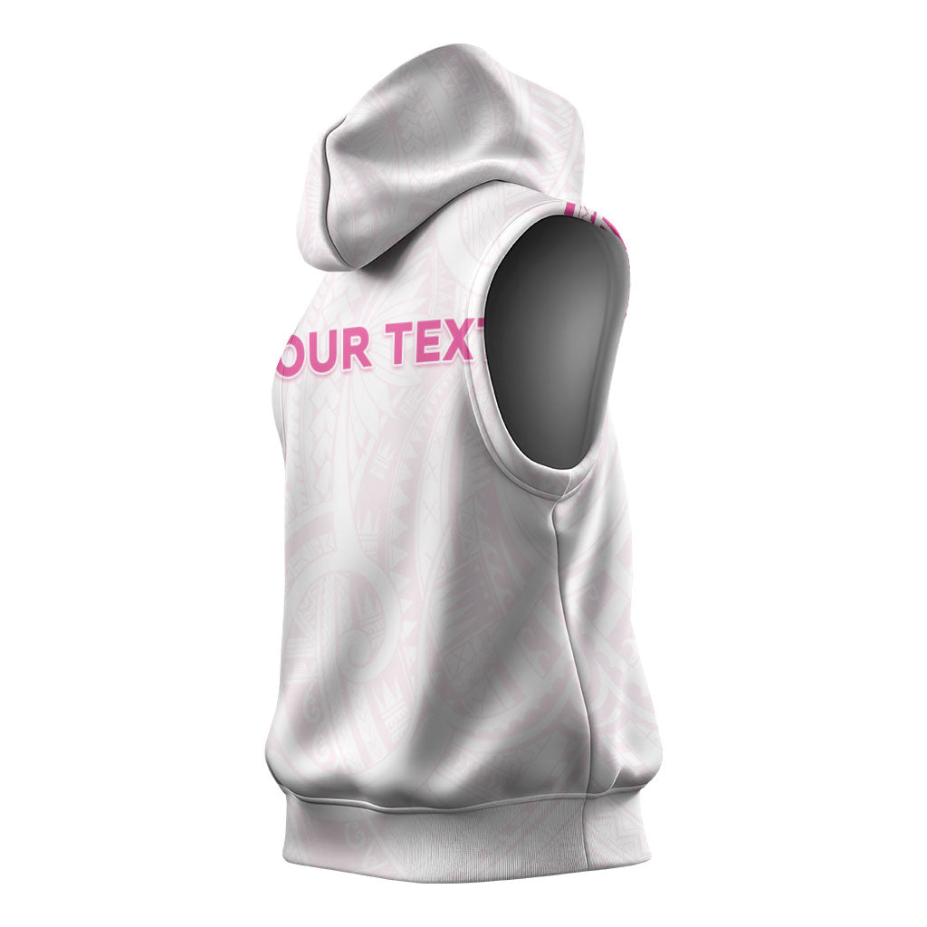 Personalised New Zealand Aotearoa Sleeveless Hoodie Nurse Tribal Pink Version