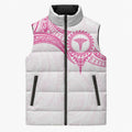 Personalised New Zealand Aotearoa Sleeveless Puffer Jacket Nurse Tribal Pink Version