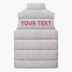 Personalised New Zealand Aotearoa Sleeveless Puffer Jacket Nurse Tribal Pink Version