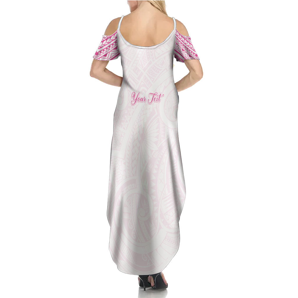 Personalised New Zealand Aotearoa Summer Maxi Dress Nurse Tribal Pink Version