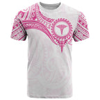Personalised New Zealand Aotearoa T Shirt Nurse Tribal Pink Version