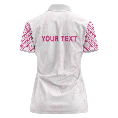 Personalised New Zealand Aotearoa Women Polo Shirt Nurse Tribal Pink Version