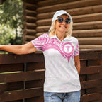Personalised New Zealand Aotearoa Women Polo Shirt Nurse Tribal Pink Version