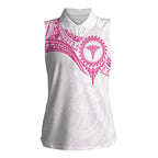 Personalised New Zealand Aotearoa Women Sleeveless Polo Shirt Nurse Tribal Pink Version