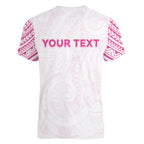 Personalised New Zealand Aotearoa Women V-Neck T-Shirt Nurse Tribal Pink Version