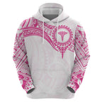 Personalised New Zealand Aotearoa Zip Hoodie Nurse Tribal Pink Version