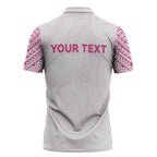 Personalised New Zealand Aotearoa Zipper Polo Shirt Nurse Tribal Pink Version