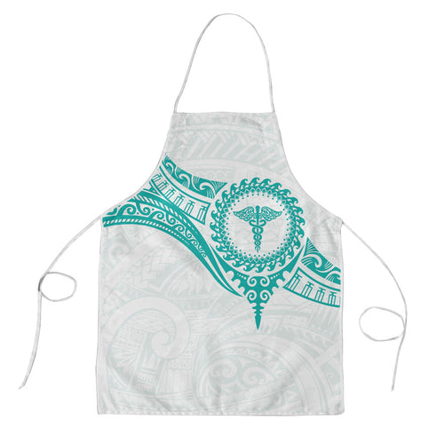 New Zealand Aotearoa Apron Nurse Tribal Teal Version