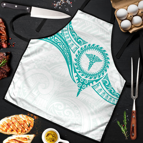 New Zealand Aotearoa Apron Nurse Tribal Teal Version
