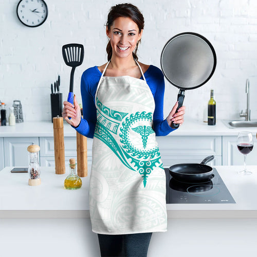 New Zealand Aotearoa Apron Nurse Tribal Teal Version