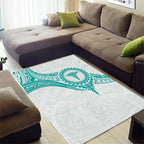 New Zealand Aotearoa Area Rug Nurse Tribal Teal Version